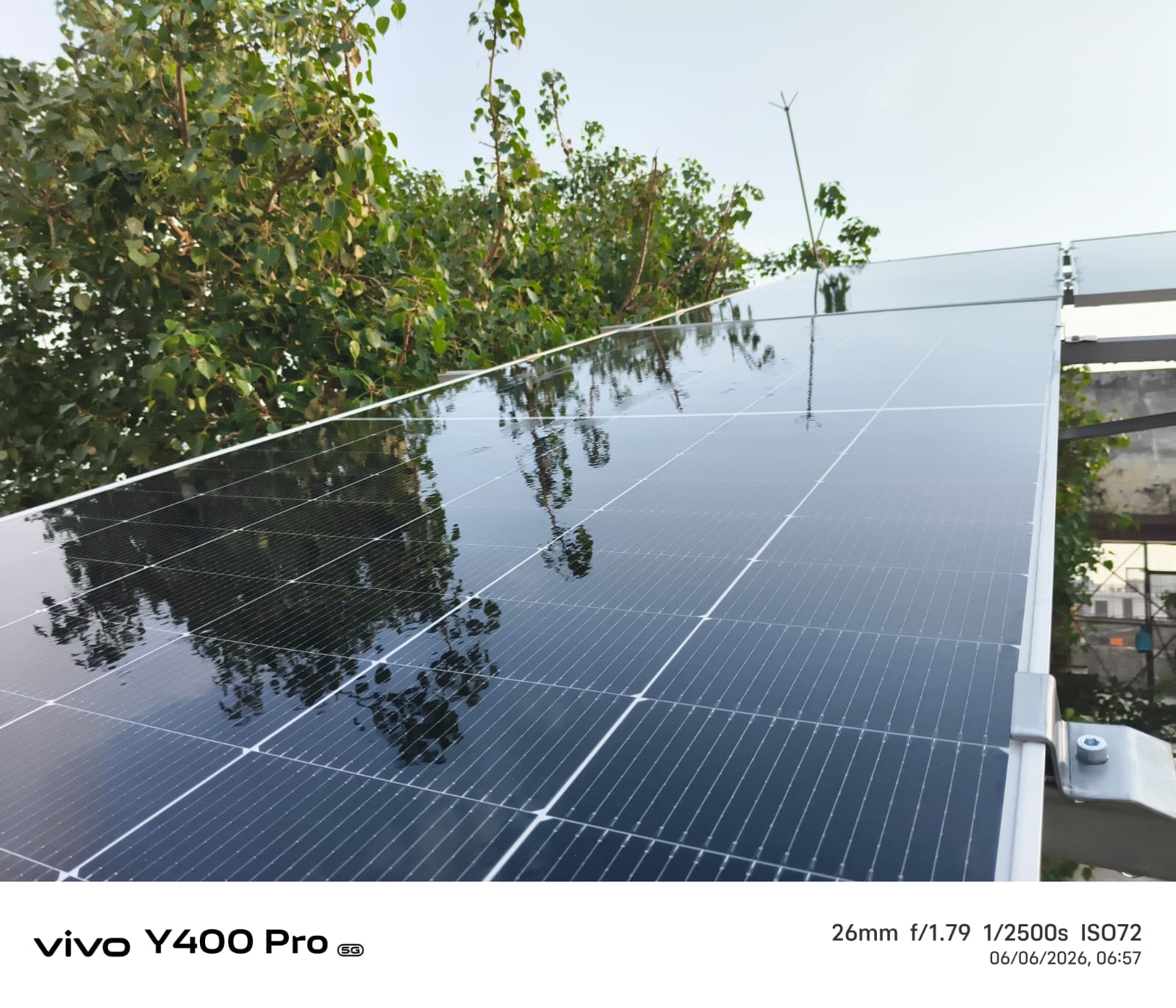 Solar panels after cleaning near Aminabad Lucknow