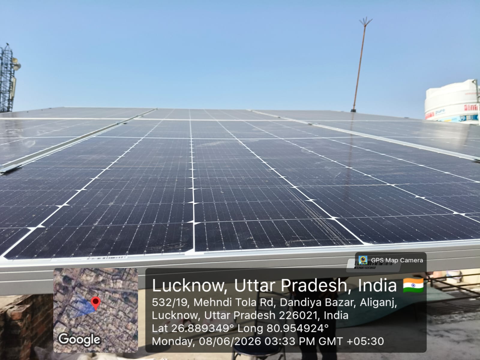 Solar panels after cleaning in Kadra Lucknow