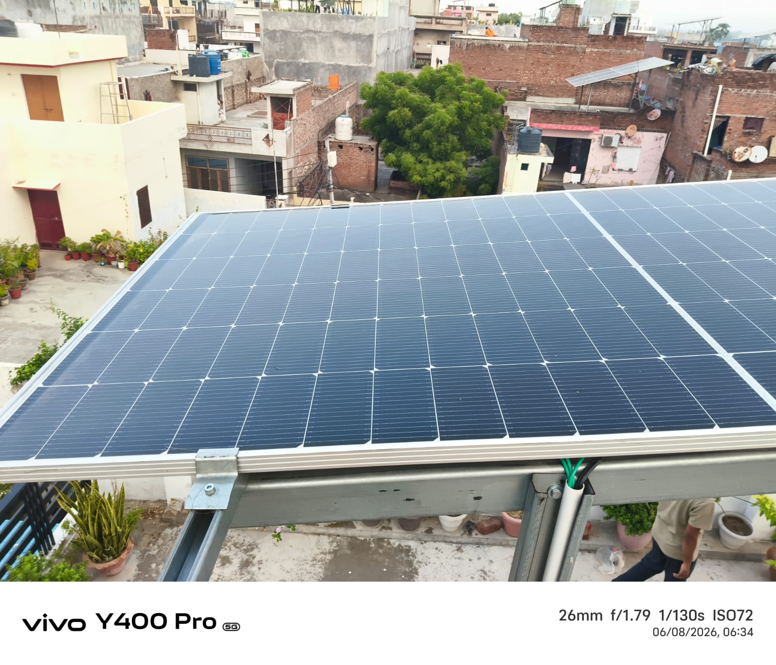 Solar panels before cleaning in Kadra Lucknow