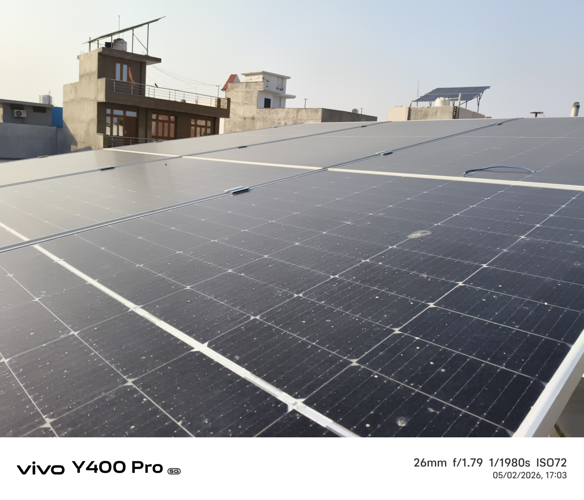 Solar panels before cleaning in Lucknow
